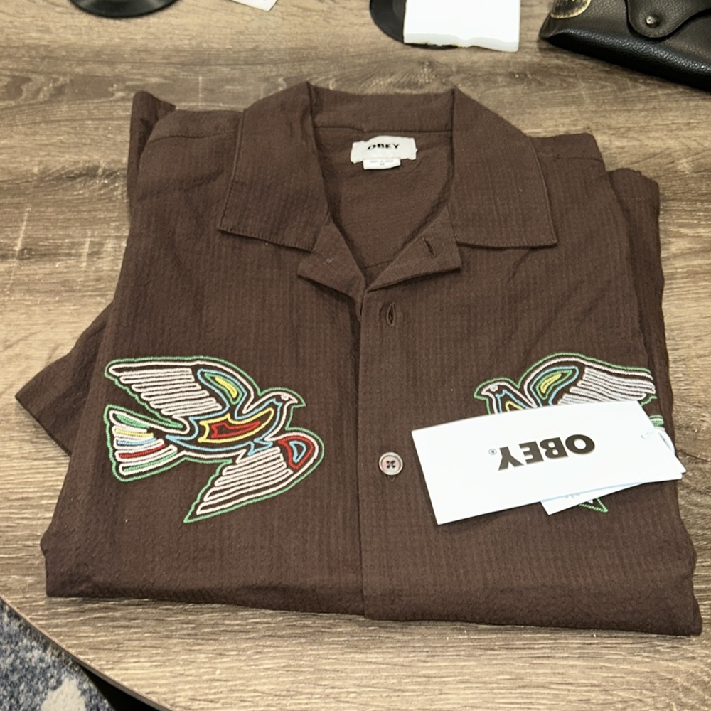 OBEY Unique Sunrise Woven Button-Down Shirt - Picture 8 of 10